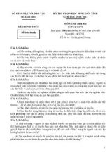 Đề thi thử THPT quốc gia Sinh học 12 - Năm học 2010-2011 - Sở GD & ĐT Thanh Hóa